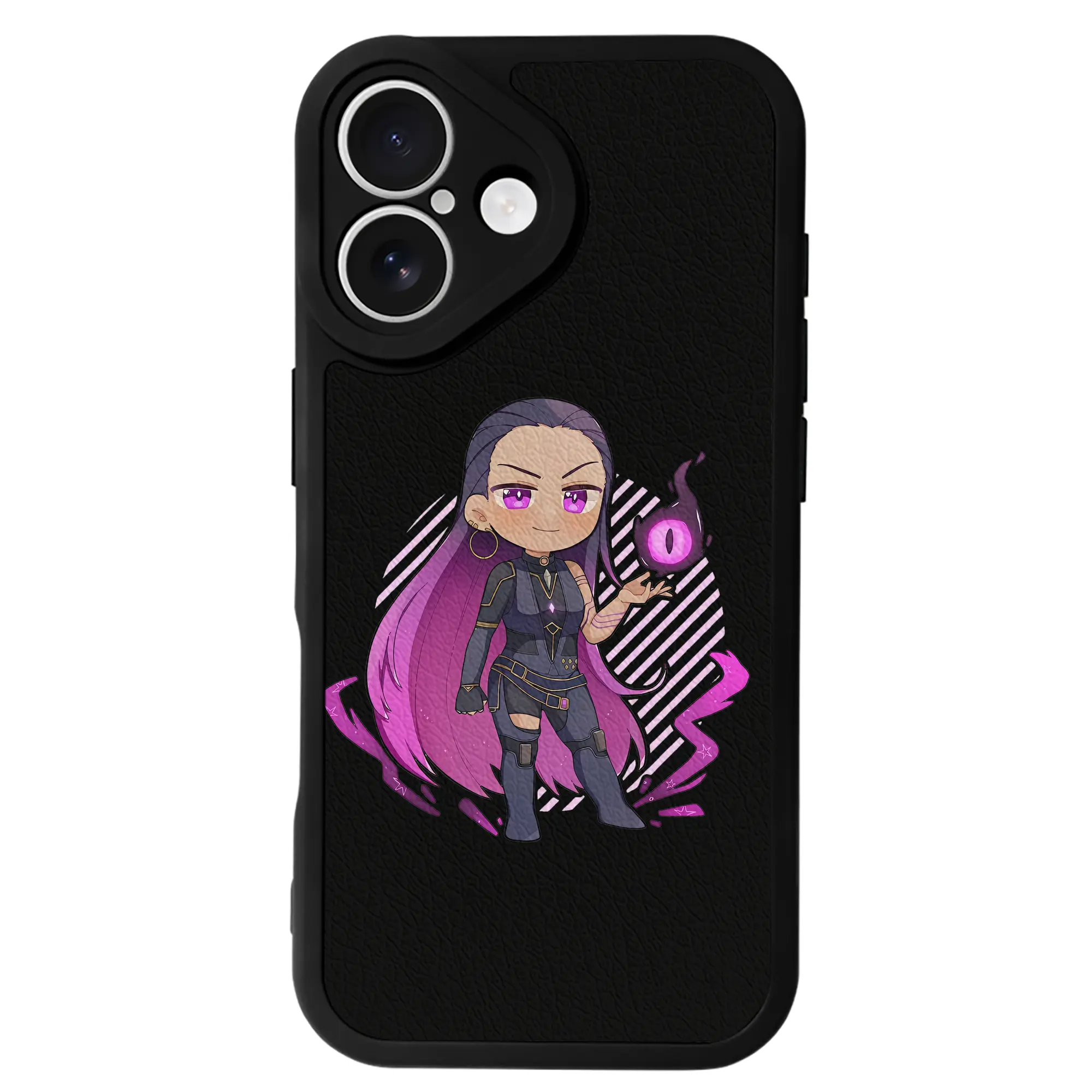 VALORANT グッズ,レイナ - IPhone 16シリーズ対応 ・ シリコンスマホケース ・ レザー調 ・ 高精度フィット ・ 耐衝撃 ・ ワイヤレス充電対応 ・ 精密カット